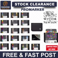 Winsor & Newton Promarker Graphic Drawing Pens Art Crafts 6 and 12 Sets Twin Tip