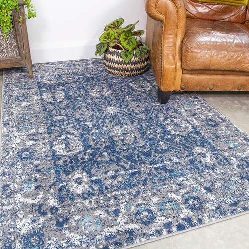 Denim blue traditional - denim, rug
