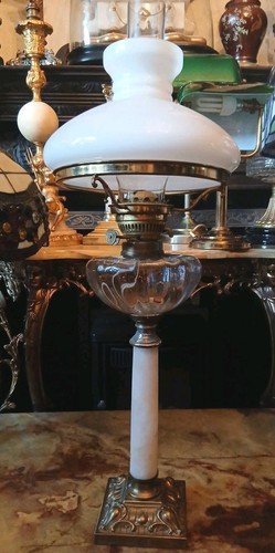 Victorian brass oil lamp - victorian,