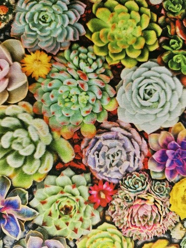 Floral succulant garden fabric - succulant,