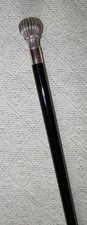 Vintage Walking Stick Cane Hallmarked Italian Gorizia 925 Solid Silver Ball Top