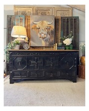 c1800 Antique Carved Oak Low