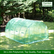 Polytunnel Greenhouse Poly Tunnel 3 x 4 by Garden Universe 25mm Galvanised Frame