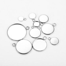50pcs Round Silver Cabochon