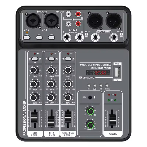 Channel audio mixer with 48v - audio,