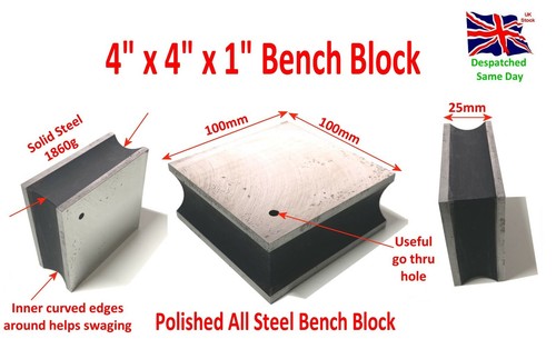 Solid steel bench block - steel,