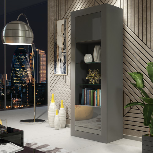 Display cabinet 170cm grey - display,
