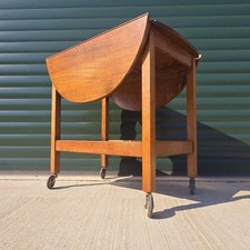 Vintage Oak Oval Top Drop Leaf