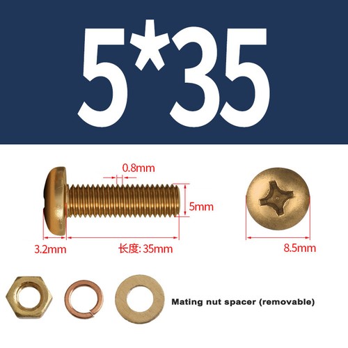 Brass phillips pan head - brass, bolts