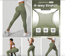 Seamless High-Waisted Yoga Pants Women Tummy Control Butt-Lifting 4-Way Stretch