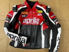 Aprilia Racing Motorcycle Leather Jacket Biker Genuine Cowhide Leathers