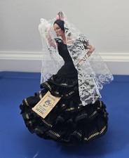 MARIN CHICLANA (ESPANA) - Spanish Dancer Doll (7 in, Black Dress and White Lace)