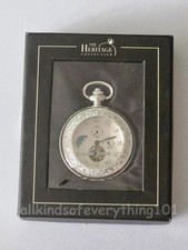 Silvered Multi Dialed Modern Half Hunter Pocket Watch.. 50mm. Hand Wind. ..GWC