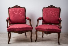 Pair French Louis XV Walnut
