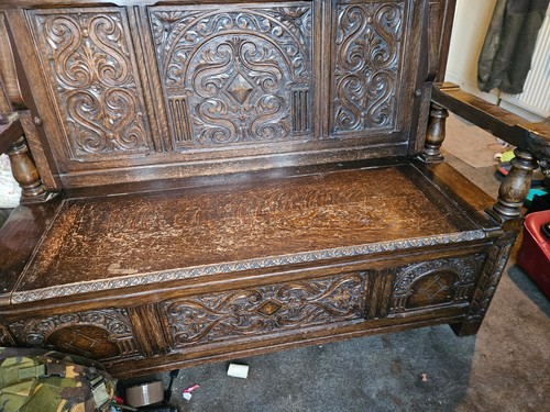 Oak hall vintage bench - oak,