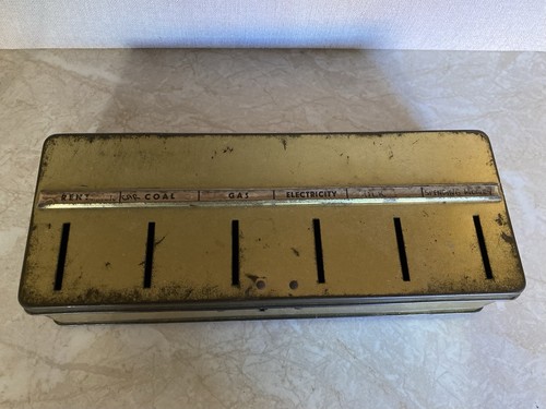 Vintage metal thrift money - metal, box