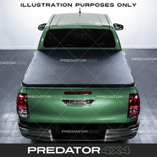 BLACK TRI-FOLD SOFT TONNEAU TRUCK BED COVER FOR TOYOTA HILUX VIGO MK7 2005-2015