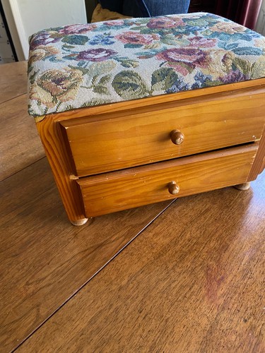 Retro wooden table tidy - wooden, tidy/sewing