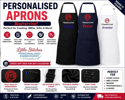 Embroidered masterchef apron - masterchef,