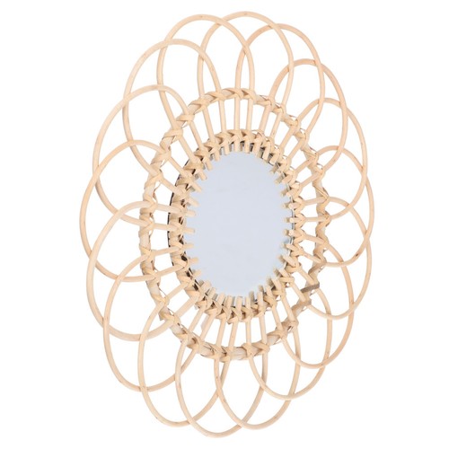 Nordic hanging mirror - hanging, rattan