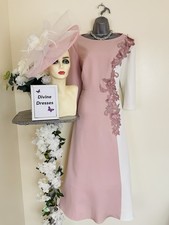 Mother of Bride Veni Infantino Size 18 Rose Tea Length 51" Dress & Hatinator