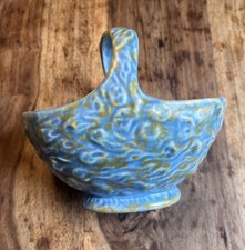 Wade Flaxman Heath 1930s Art Deco Ceramic Posy Basket . Blue/White/Yellow