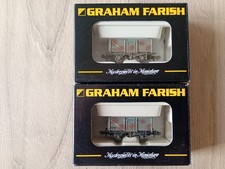 Pair Of Graham Farish N Gauge 16 Ton Steel Weathered Mineral Wagons 