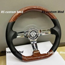Steering Wheel fits for VW Wood Flat Bottom VW Beetle 1200 1300 1600 1303 Super