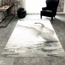 3D White Swan 417 Non Slip Rug