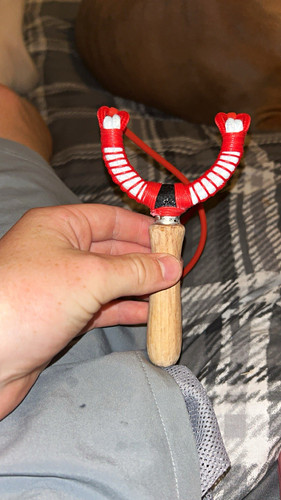 Red white catapult with - white,