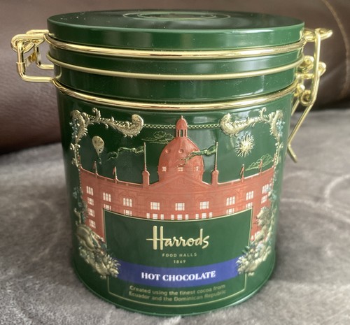 Harrods hot chocolate tin with - chocolate,