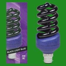 25W UV Ultraviolet Blacklight Low Energy CFL Light Bulb, BC, B22, Disco Lamp