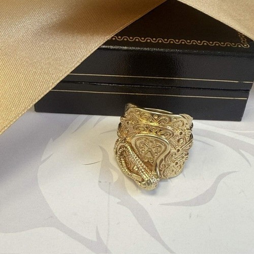 9ct gold saddle ring - gold,