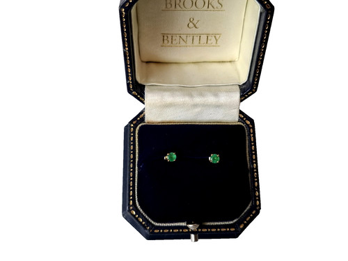 Emerald earrings 9ct - earrings, gold