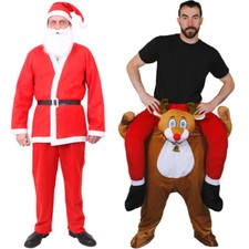 ADULTS SANTA CLAUS PICK ME UP COSTUME FATHER CHRISTMAS XMAS FANCY DRESS LOT
