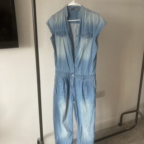 Zara blue denim jumpsuit - denim,