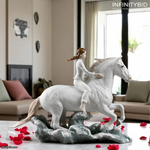 Lladro riding her horse - lladro, on