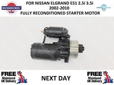FOR NISSAN ELGRAND E51 3.5i 2.5i 2002-2010  FULLY RECONDITIONED STARTER MOTOR   