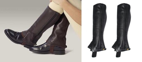 Rhinegold leather half chaps - leather,