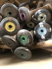 10 Vintage Wooden Industrial Textile Bobbins Factory Cotton  Spools- 7"