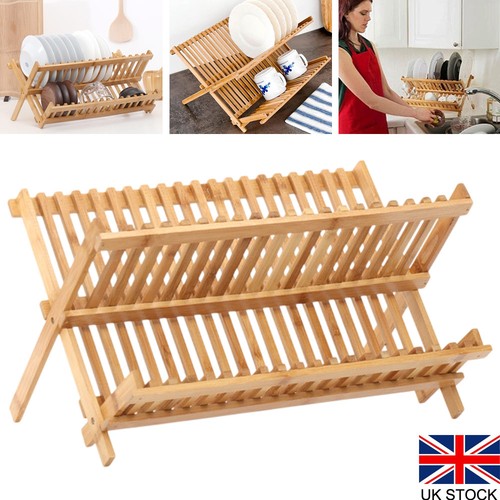 Tier bamboo dish drainer - bamboo,