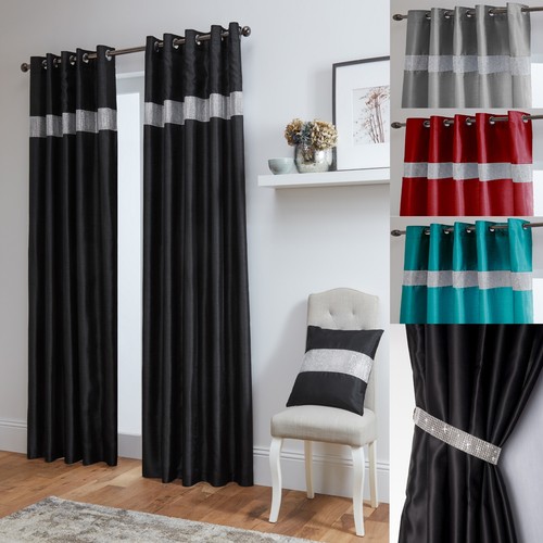 Diamante curtains pair - diamante,