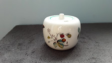 ROYAL WORCESTER FRAMEPROOF PORCELAIN STRAWBERRY FAIR PATTERN JAM POT