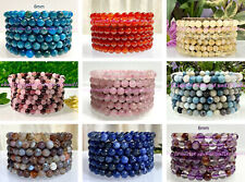 Wholesale Lots 6 Pcs 6mm Natural Gemstone Crystal Healing Stretch Bracelet 7.5”