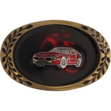 Brass Luxury Show Drag Racing Sport Muscle Classic Car 1980s Vintage Belt Buckle