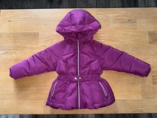 Girls 4 Jacadi Paris Boutique Hooded Wine Purple Peplum Winter Jacket