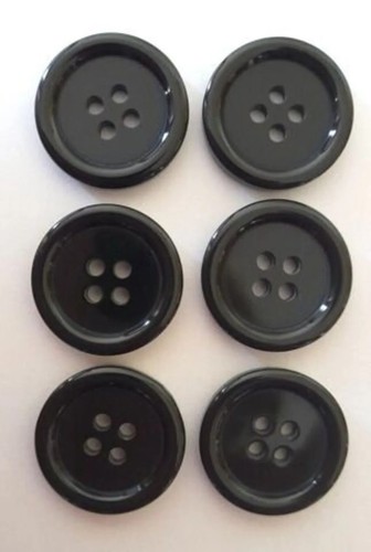 Black sew round buttons - black, on