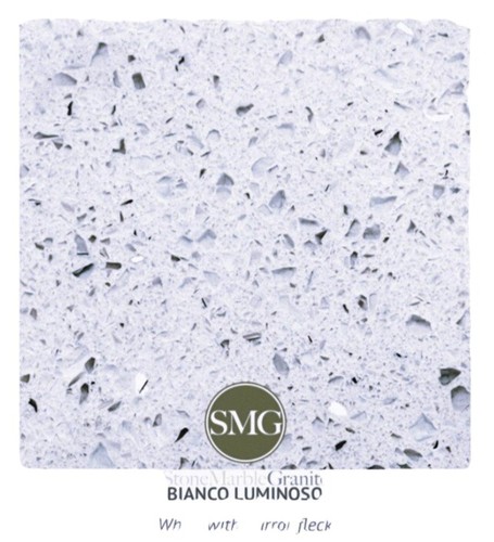 White sparkle quartz worktop