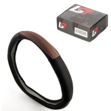 Steering Wheel Cover Ø 38x9 cm Black Brown for MERCEDES-BENZ