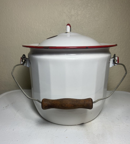 Vintage white enamelware